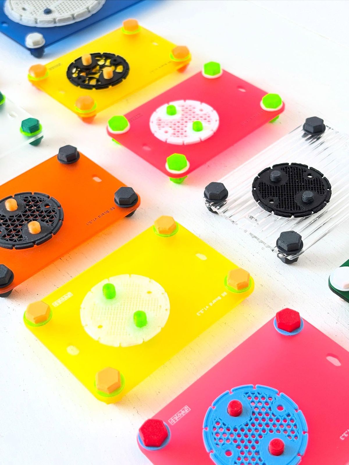 SLAB — open-source flat-pack speakers in neon acrylic